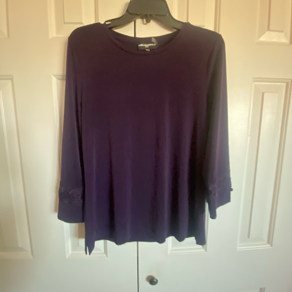Karl Lagerfeld Deep Purple Long Sleeve Top
